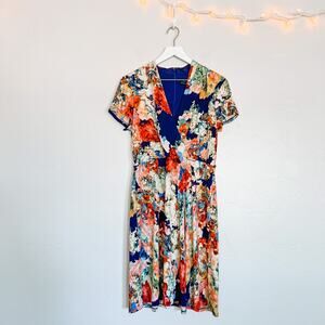 Chetta B Blue Floral Dress size 8